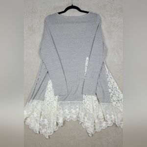 Entro Tunic Women's Sheer Flowy Top Beige Size Medium